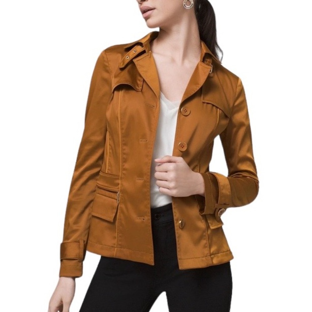 White House Black Market Short Trench Jacket